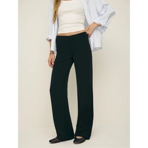 NWT Reformation Vida Low Rise Pants in Pitch Black 4
